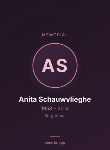 Memorial portrait of Anita Schauwvlieghe