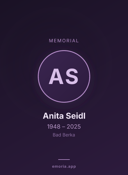 Memorial portrait of Anita Seidl