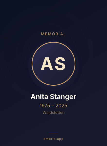 Memorial portrait of Anita Stanger
