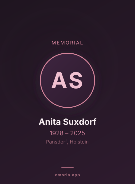 Memorial portrait of Anita Suxdorf