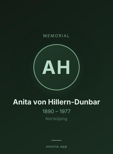 Memorial portrait of Anita von Hillern-Dunbar