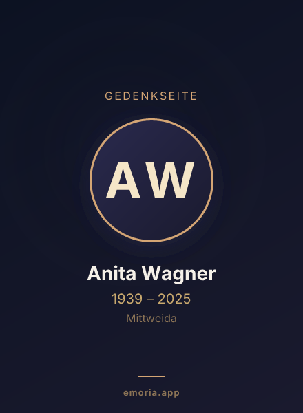 Gedenkportrait von Anita Wagner