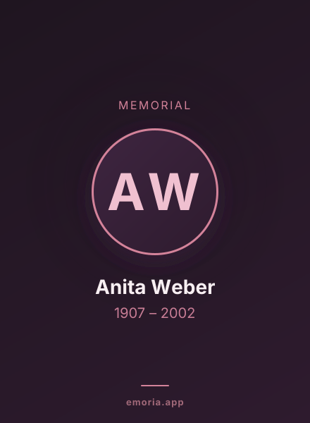 Memorial portrait of Anita Weber