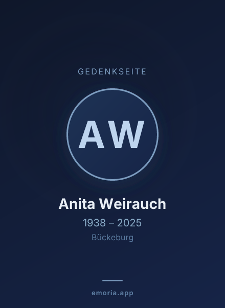 Gedenkportrait von Anita Weirauch