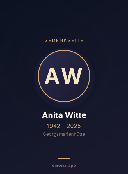 Gedenkportrait von Anita Witte