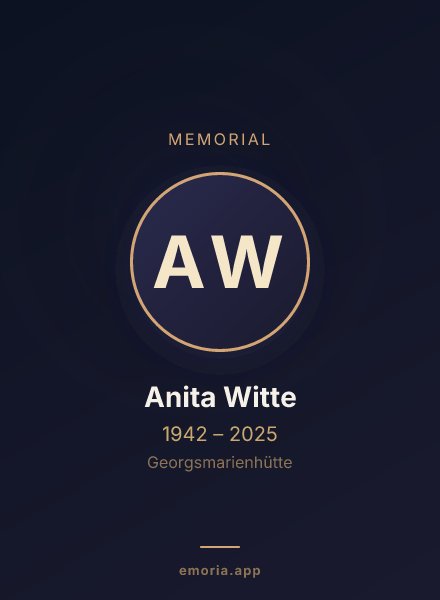 Memorial portrait of Anita Witte