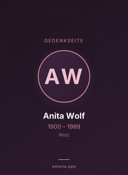 Gedenkportrait von Anita Wolf