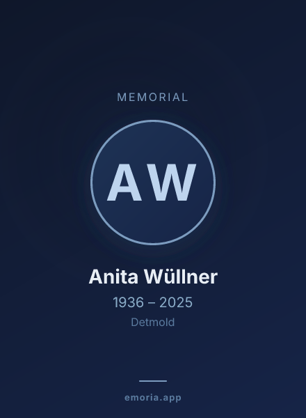 Memorial portrait of Anita Wüllner