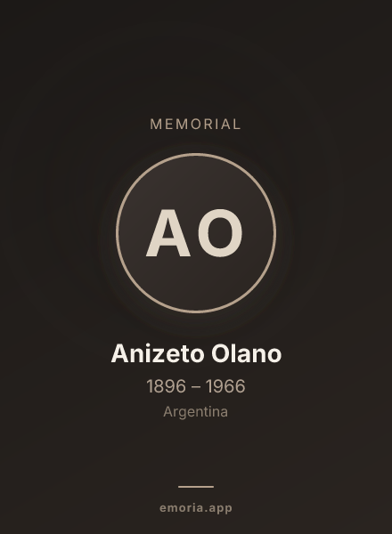 Memorial portrait of Anizeto Olano
