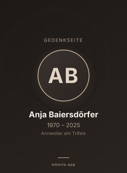 Gedenkportrait von Anja Baiersdörfer
