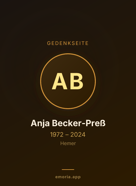 Gedenkportrait von Anja Becker-Preß