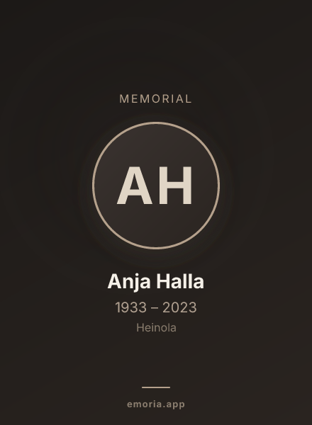 Memorial portrait of Anja Halla