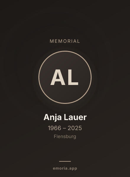 Memorial portrait of Anja Lauer