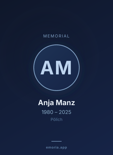 Memorial portrait of Anja Manz