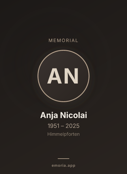 Memorial portrait of Anja Nicolai