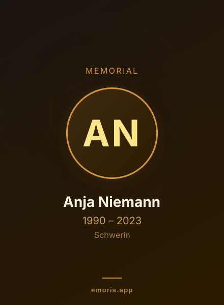 Memorial portrait of Anja Niemann
