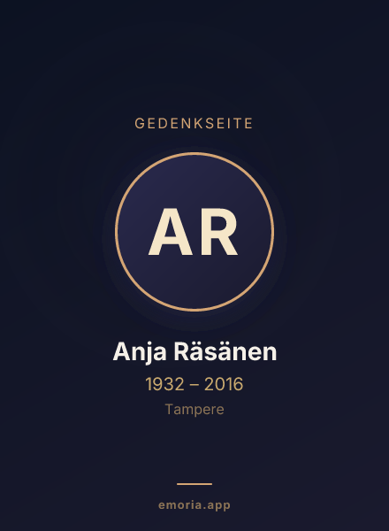 Gedenkportrait von Anja Räsänen