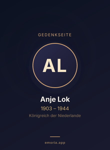 Gedenkportrait von Anje Lok