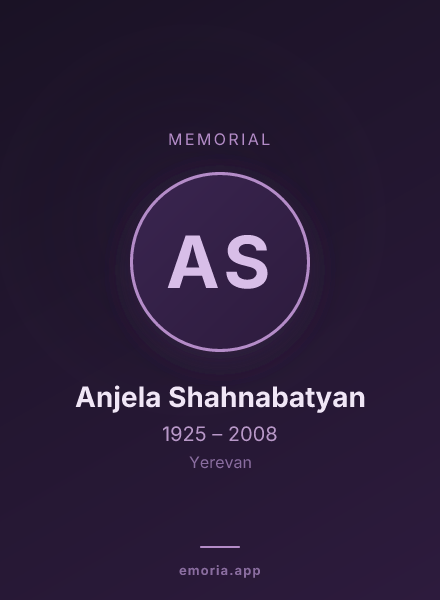 Memorial portrait of Anjela Shahnabatyan