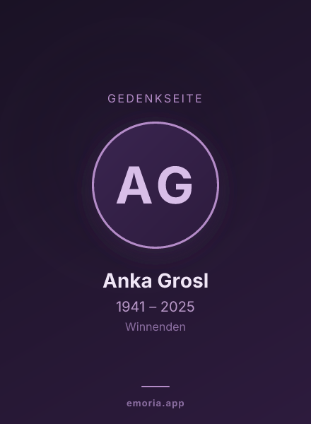 Gedenkportrait von Anka Grosl