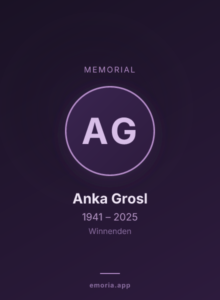 Memorial portrait of Anka Grosl