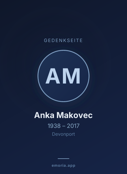 Gedenkportrait von Anka Makovec