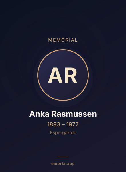 Memorial portrait of Anka Rasmussen