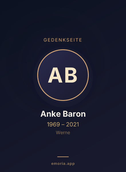 Gedenkportrait von Anke Baron