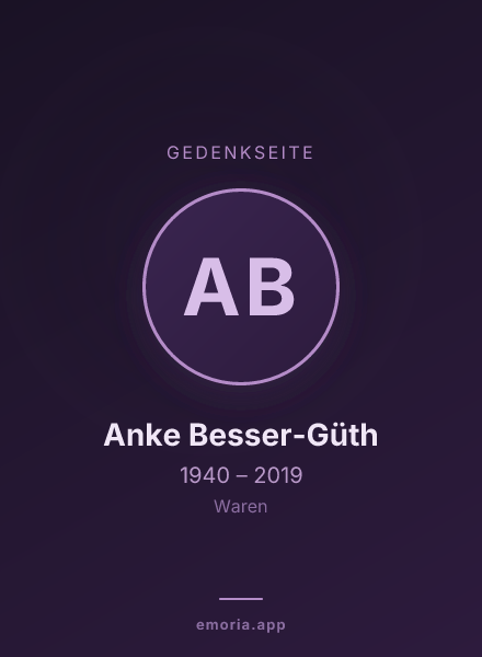 Gedenkportrait von Anke Besser-Güth