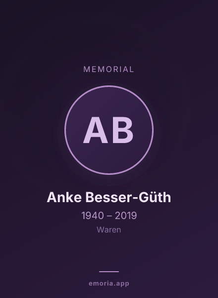 Memorial portrait of Anke Besser-Güth
