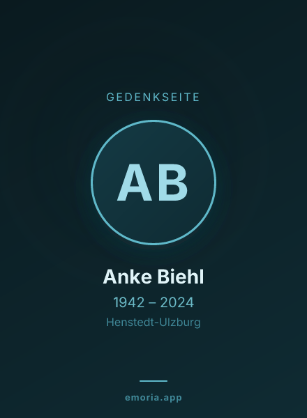 Gedenkportrait von Anke Biehl