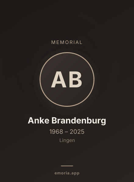 Memorial portrait of Anke Brandenburg
