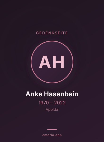 Gedenkportrait von Anke Hasenbein