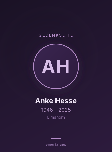 Gedenkportrait von Anke Hesse