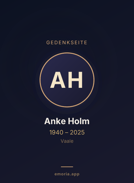 Gedenkportrait von Anke Holm