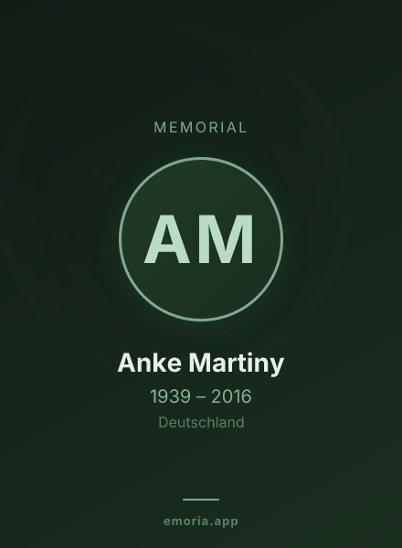Memorial portrait of Anke Martiny