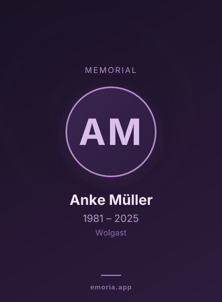 Memorial portrait of Anke Müller