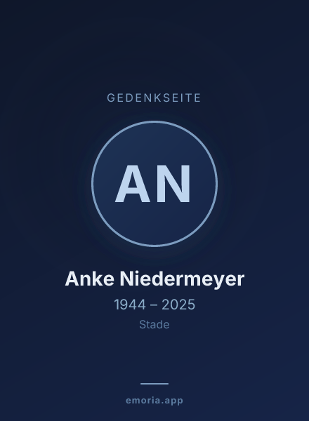 Gedenkportrait von Anke Niedermeyer