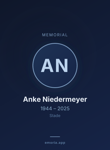 Memorial portrait of Anke Niedermeyer