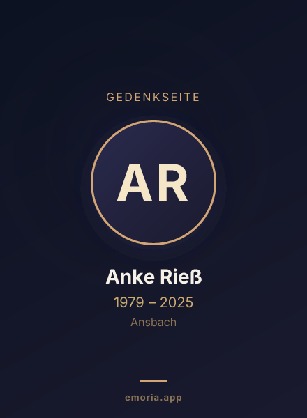 Gedenkportrait von Anke Rieß