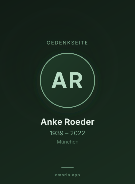 Gedenkportrait von Anke Roeder