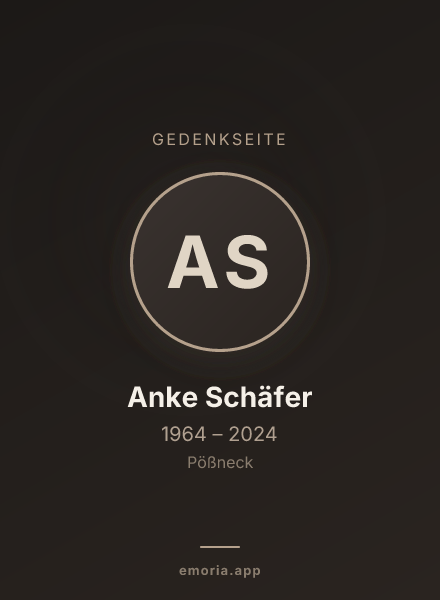 Gedenkportrait von Anke Schäfer