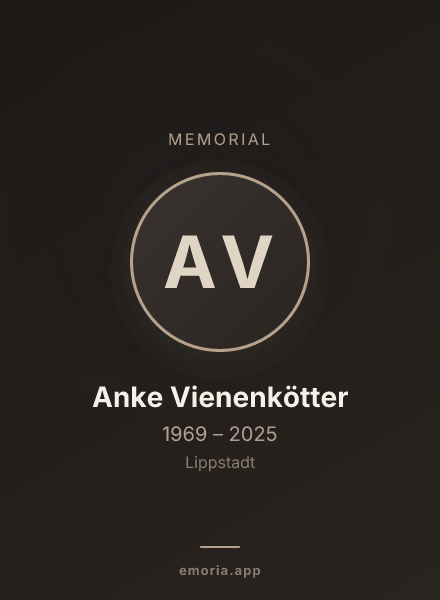 Memorial portrait of Anke Vienenkötter