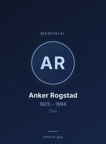 Memorial portrait of Anker Rogstad