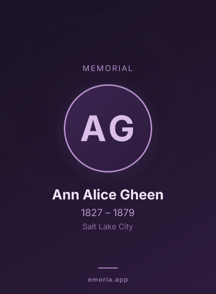Memorial portrait of Ann Alice Gheen