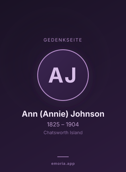 Gedenkportrait von Ann (Annie) Johnson