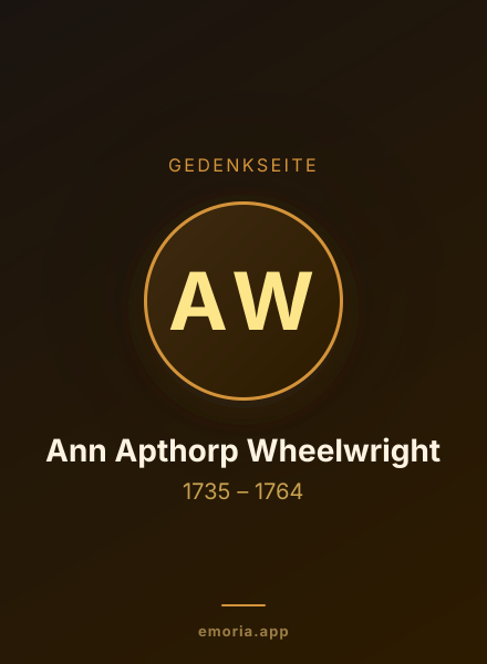 Gedenkportrait von Ann Apthorp Wheelwright