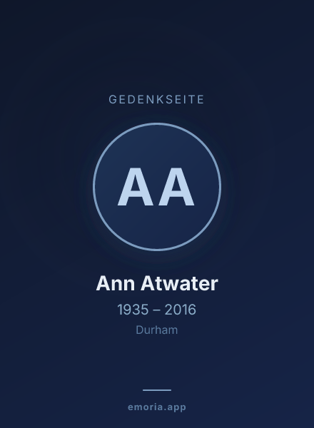 Gedenkportrait von Ann Atwater