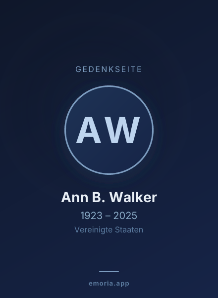 Gedenkportrait von Ann B. Walker