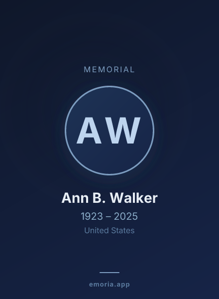 Memorial portrait of Ann B. Walker